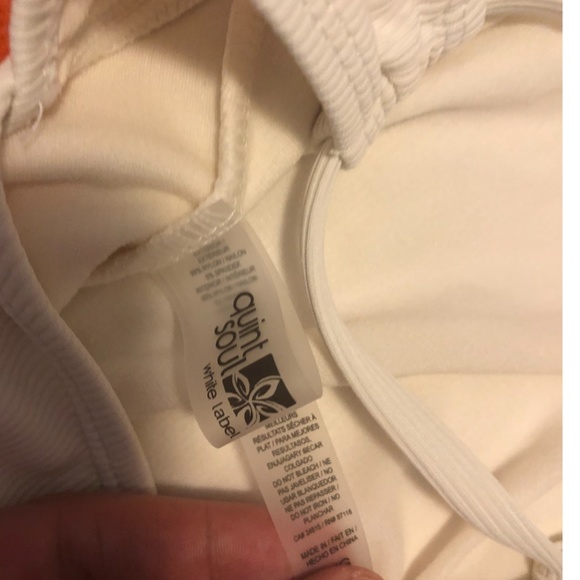 Quinsoul off white cream ribbed one piece swimsuit NWT - Picture 9 of 11